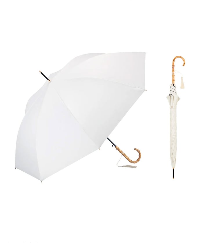【4月27日 12:00販売開始】晴雨兼用傘 サンシェイドロング竹手元 55cm