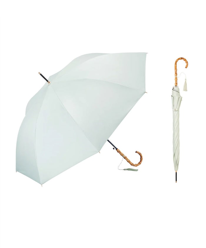 【4月27日 12:00販売開始】晴雨兼用傘 サンシェイドロング竹手元 55cm