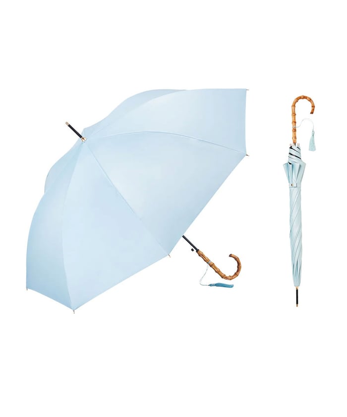 【4月27日 12:00販売開始】晴雨兼用傘 サンシェイドロング竹手元 55cm